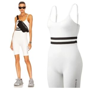 New Perfect Moment Seamless Stripe Snow White Fitness Suit/Skin Suit NWT Medium